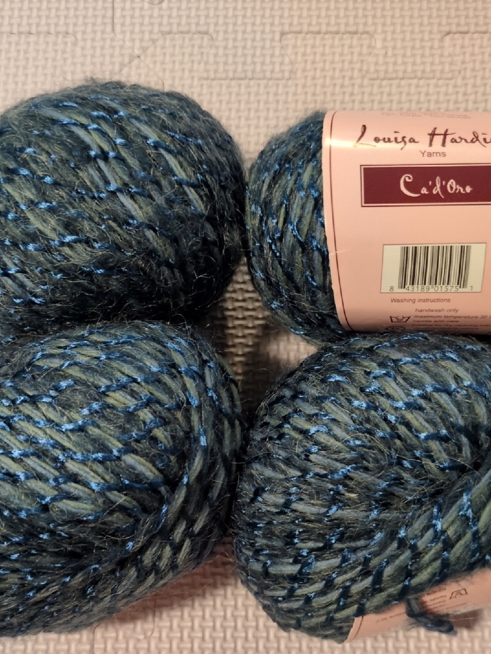 Louisa Harding Ca' d'Oro Wool Mohair Blend Blue Yarn - 4 Balls